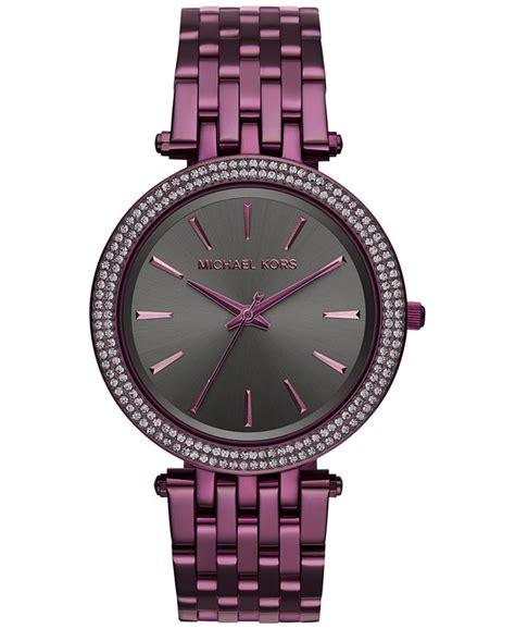 michael kors women's darci plum bracelet watch on hand|michael kors petite darci watch.